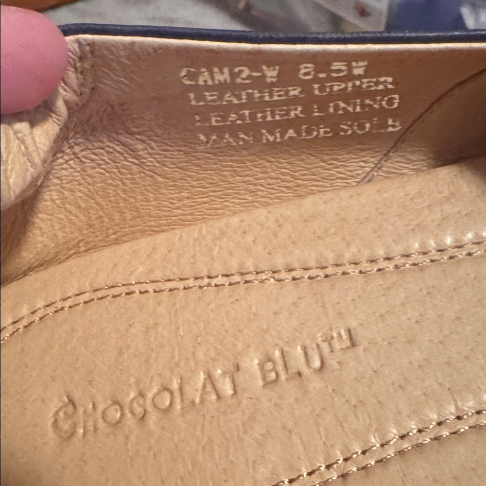Chocolat Blu Navy Blue Leather Flats - Picture 2 of 6